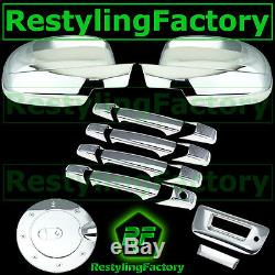 07-13 Chevy Silverado Chrome Mirror+4 Door Handle+Tailgate w. KH no CM+Gas Cover