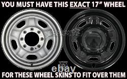 10-21 Ford F250 F350 XL Super Duty 4x4 17 Black Wheel Skins Rim Covers Hub Caps