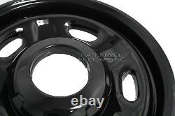 10-21 Ford F250 F350 XL Super Duty 4x4 17 Black Wheel Skins Rim Covers Hub Caps