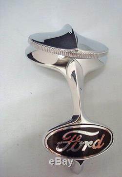 1932 Ford Car Truck Radiator Shell Chrome Ornament & Rad Cap + Black Emblem Kit