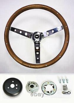 1960 69 C10 C20 C30 K10 K20 Grant Wood Steering Wheel Red/ White Blue cap 15