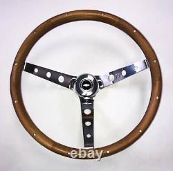 1960 69 C10 C20 C30 K10 K20 Grant Wood Steering Wheel Red/ White Blue cap 15