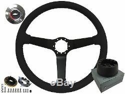 1967 1968 Chevy Resto Series Steering Wheel Black Kit Tri-Color Bow Tie Cap