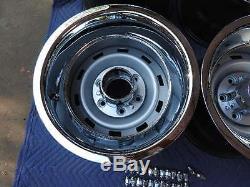 1967-72-87chevy Gmc Truck 4x4 6 Lug 15x10 Gm Original Truck Rally, New Cap&rings