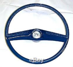 1969 1970 1971 1972 DRK Blue Steering Wheel & Bowtie Horn Button Cap Chevy Truck
