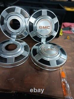 1973-1987 GMC 3/4 Ton Dog Dish 4x4 HUBCAPS 12 Set 4 Truck 16 16.5 K25 K35 K20