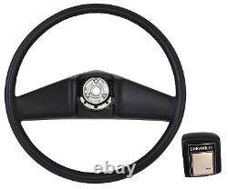 1981 1982 1983 Chevy Truck Black Deluxe Steering Wheel Kit, Wheel/horn Cap, 2pc