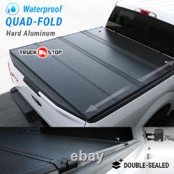 2014-2020 Silverado 5.8ft Box Cap Quad Fold Waterproof Solid Hard Tonneau Cover