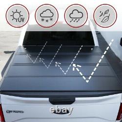 2014-2020 Silverado 5.8ft Box Cap Quad Fold Waterproof Solid Hard Tonneau Cover