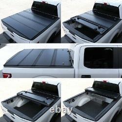 2014-2020 Silverado 5.8ft Box Cap Quad Fold Waterproof Solid Hard Tonneau Cover