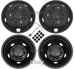 2020-2026 FORD F600 BLACK 19.5 10 Lug Dually Wheel Simulators Dual Rim Covers
