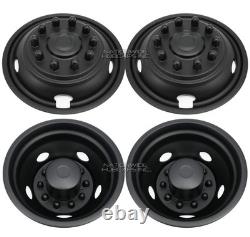 2020-2026 FORD F600 BLACK 19.5 10 Lug Dually Wheel Simulators Dual Rim Covers