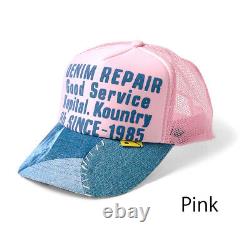 2022 SS Kapital Denim Repair Service Print Remake Denim Truck Mesh Cap 7Colors