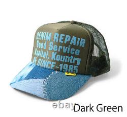 2022 SS Kapital Denim Repair Service Print Remake Denim Truck Mesh Cap 7Colors