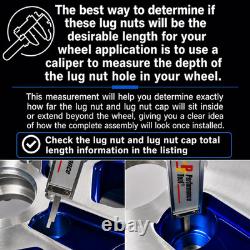 20 True Spike Machined 9/16-18 Steel Lug Nuts 3.15 Pick Up Trucks Black Red
