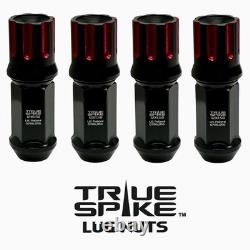 20 True Spike Machined 9/16-18 Steel Lug Nuts 3.15 Pick Up Trucks Black Red