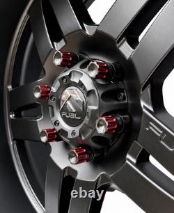 20 True Spike Machined 9/16-18 Steel Lug Nuts 3.15 Pick Up Trucks Black Red