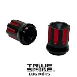 20 True Spike Machined 9/16-18 Steel Lug Nuts 3.15 Pick Up Trucks Black Red