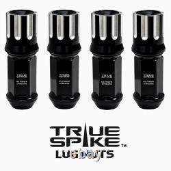 20 True Spike Machined 9/16-18 Steel Lug Nuts 3.15 Pick Up Trucks Black Silver