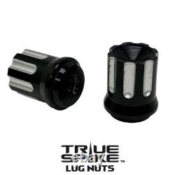 20 True Spike Machined 9/16-18 Steel Lug Nuts 3.15 Pick Up Trucks Black Silver