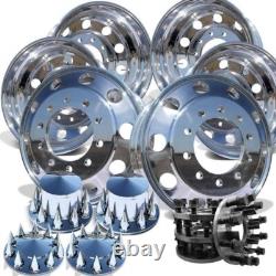 22 ALCOA CLASSIC RIMS TIRE WHEELS FOR DUALLY TRUCK CAP ADAPTERS With33125022 TIRE