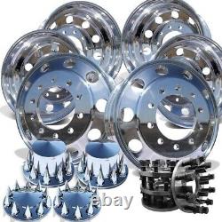 22 ALCOA CLASSIC RIMS TIRE WHEELS FOR DUALLY TRUCK CAP ADAPTERS With35125022 TIRE