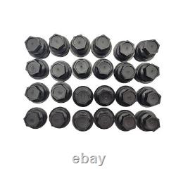 24X Black Lug Nut Covers Caps For Chevy Gmc Silverado 1500 2500 Full Size Truck