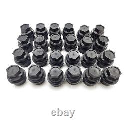 24X Black Lug Nut Covers Caps For Chevy Gmc Silverado 1500 2500 Full Size Truck