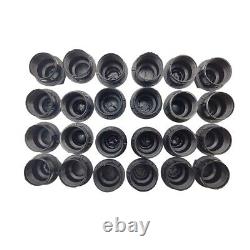 24X Black Lug Nut Covers Caps For Chevy Gmc Silverado 1500 2500 Full Size Truck