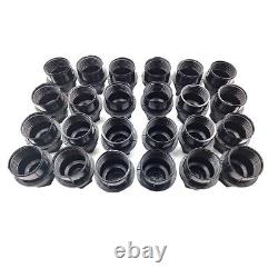 24X Black Lug Nut Covers Caps For Chevy Gmc Silverado 1500 2500 Full Size Truck