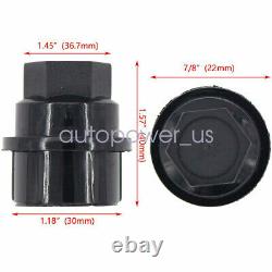 24 Pcs Black Plastic Wheel Lug Nut Cap Cover For GMC Chevy GM Trucks
