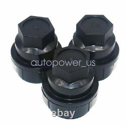24 Pcs Black Plastic Wheel Lug Nut Cap Cover For GMC Chevy GM Trucks