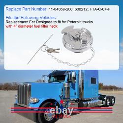 2PCS Lever Style 4 Locking Diesel Fuel Cap 11-04859-200 For Peterbilt trucks