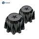 2pcs Semi Truck Black Spiked Rear Hubcaps Kits Hub Cover Cap With Star Top