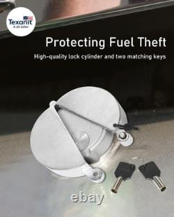 2 PCS Upgrade Semi Truck Locking Fuel Cap Cover, Compatible with Freightliner, S