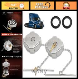 2-Pack 3 Locking Diesel Fuel Tank Caps for Freightliner Trucks Replaces 03-37
