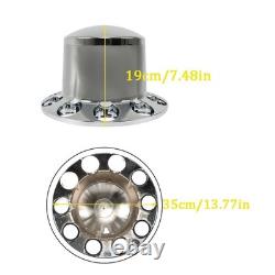 2 Pair 33mm Chrome Rear Wheel Axle Covers Hub Caps Lug Nuts Semi Truck