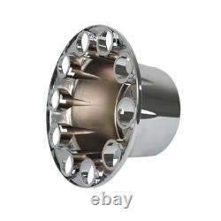 2 Pair 33mm Chrome Rear Wheel Axle Covers Hub Caps Lug Nuts Semi Truck