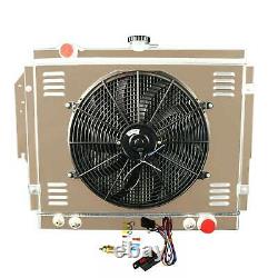 2 Row Aluminum Radiator Shroud fan for 79-93 Dodge D/W 100 200 250 350 Truck V8