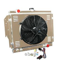 2 Row Aluminum Radiator Shroud fan for 79-93 Dodge D/W 100 200 250 350 Truck V8