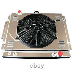 2 Row Aluminum Radiator Shroud fan for 79-93 Dodge D/W 100 200 250 350 Truck V8