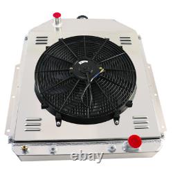 2-Row Radiator+Shroud Fan For 1942-1952 1950 51 Ford F1 F2 F3 Truck Chevy Engine