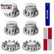 32/33mm Semi Truck Lug Nut Covers Wheel Covers Kit With 2 Front & 4 Rear, Abs Ch