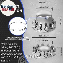 32/33Mm Semi Truck Lug Nut Covers Wheel Covers Kit with 2 Front & 4 Rear, ABS Ch