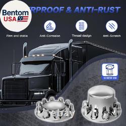 32/33Mm Semi Truck Lug Nut Covers Wheel Covers Kit with 2 Front & 4 Rear, ABS Ch