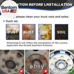 32/33Mm Semi Truck Lug Nut Covers Wheel Covers Kit with 2 Front & 4 Rear, ABS Ch