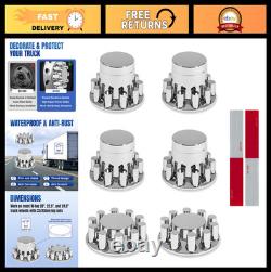 32/33mm Semi Truck Lug Nut Covers Kit 2 Front & 4 Rear, Chrome ABS Wheel Caps