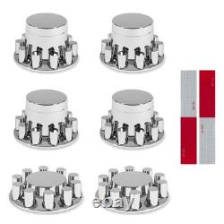 32/33mm Semi Truck Lug Nut Covers Kit 2 Front & 4 Rear, Chrome ABS Wheel Caps