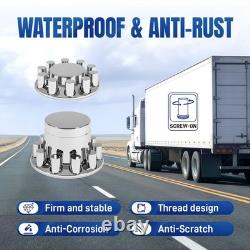 32/33mm Semi Truck Lug Nut Covers Kit 2 Front & 4 Rear, Chrome ABS Wheel Caps