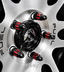 32 True Spike Fat 14x1.5 Lug Nuts 4 Machined Bullet For Dodge Ram Trucks Red